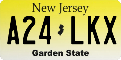 NJ license plate A24LKX