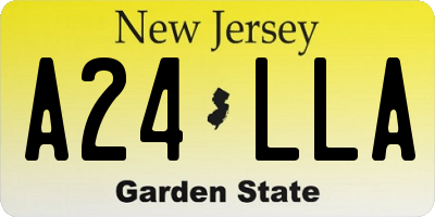 NJ license plate A24LLA