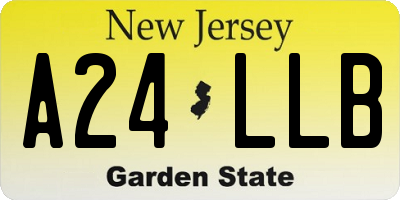 NJ license plate A24LLB