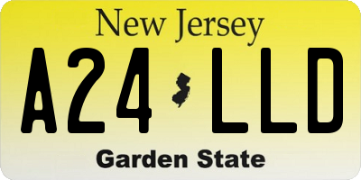 NJ license plate A24LLD