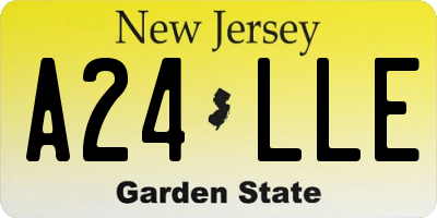 NJ license plate A24LLE