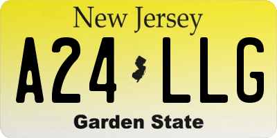 NJ license plate A24LLG
