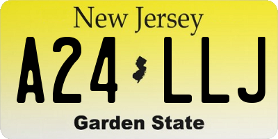 NJ license plate A24LLJ