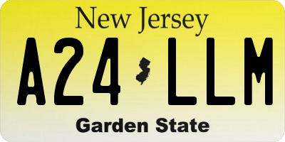 NJ license plate A24LLM