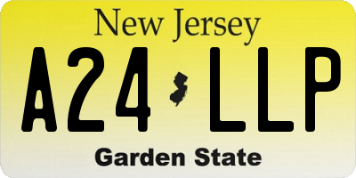 NJ license plate A24LLP