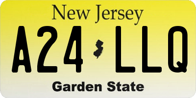 NJ license plate A24LLQ