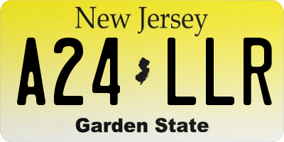 NJ license plate A24LLR