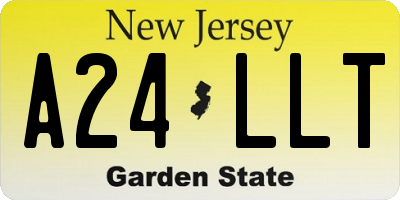 NJ license plate A24LLT