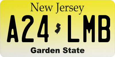 NJ license plate A24LMB