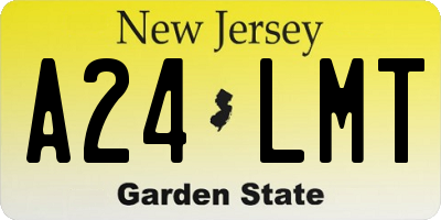 NJ license plate A24LMT