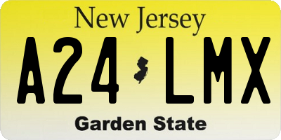 NJ license plate A24LMX