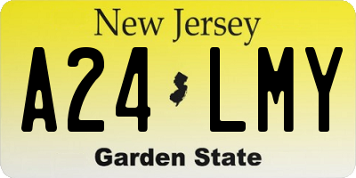 NJ license plate A24LMY