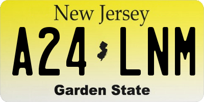NJ license plate A24LNM