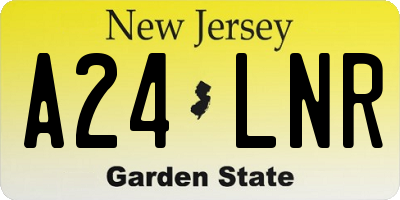 NJ license plate A24LNR