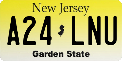 NJ license plate A24LNU