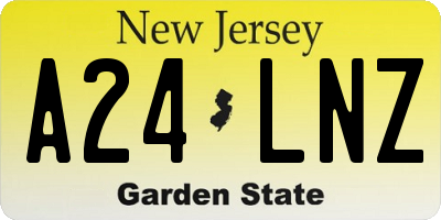 NJ license plate A24LNZ