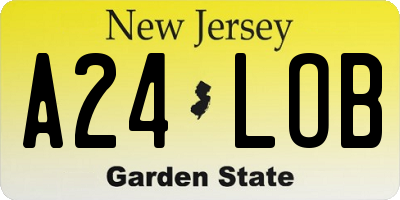NJ license plate A24LOB