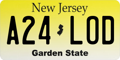 NJ license plate A24LOD