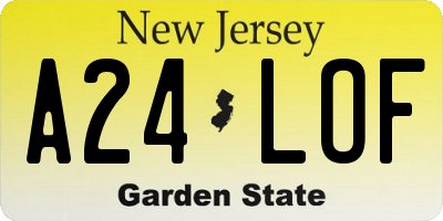 NJ license plate A24LOF