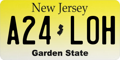 NJ license plate A24LOH