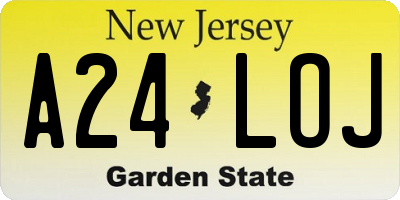 NJ license plate A24LOJ