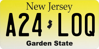 NJ license plate A24LOQ