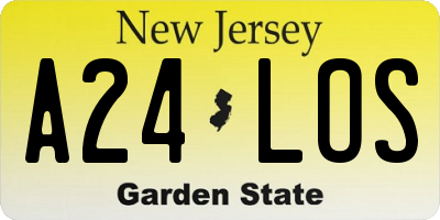 NJ license plate A24LOS