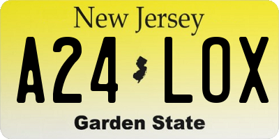 NJ license plate A24LOX