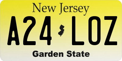 NJ license plate A24LOZ