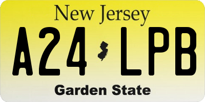 NJ license plate A24LPB