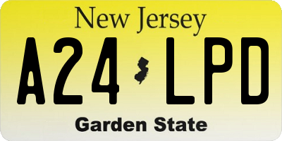 NJ license plate A24LPD