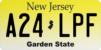 NJ license plate A24LPF