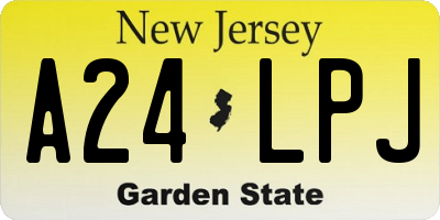NJ license plate A24LPJ