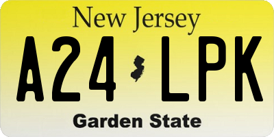 NJ license plate A24LPK