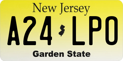 NJ license plate A24LPO