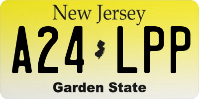 NJ license plate A24LPP