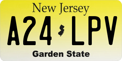 NJ license plate A24LPV