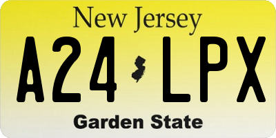 NJ license plate A24LPX