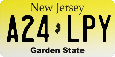 NJ license plate A24LPY