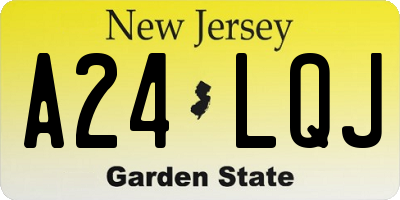 NJ license plate A24LQJ