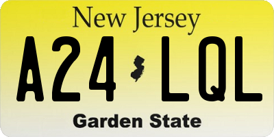 NJ license plate A24LQL