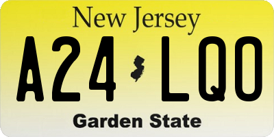 NJ license plate A24LQO