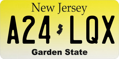 NJ license plate A24LQX