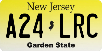 NJ license plate A24LRC