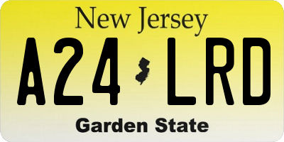 NJ license plate A24LRD