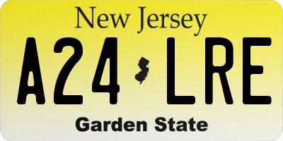NJ license plate A24LRE