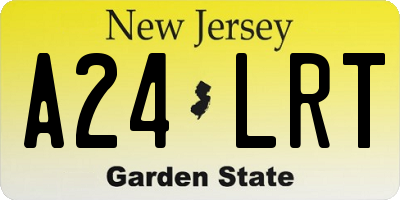 NJ license plate A24LRT