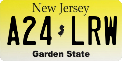 NJ license plate A24LRW