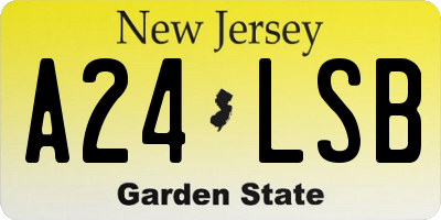 NJ license plate A24LSB