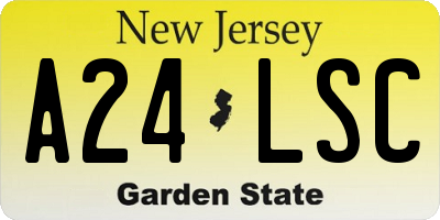 NJ license plate A24LSC
